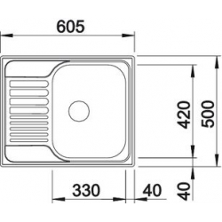 Zlewozmywak Blanco TIPO 45S mini stal dekor 516525